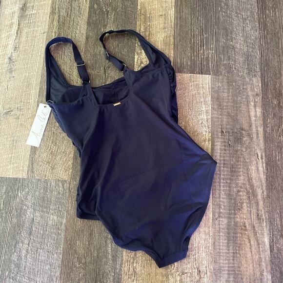 Anne Cole squareneck Shirred One Piece swimsuit - Picture 6 of 8